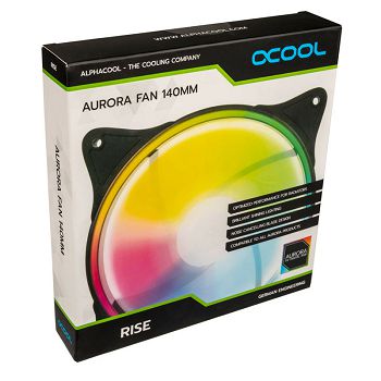 Alphacool Rise Aurora PWM Fan - 140mm, black 24837