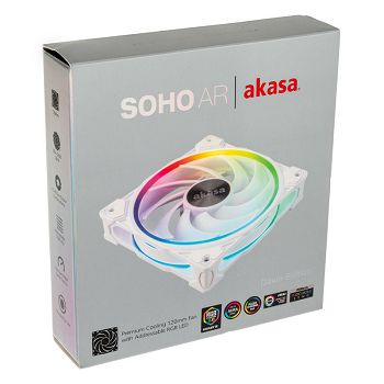 Akasa SOHO AR Addressable RGB fan, white - 120mm AK-FN108-WH