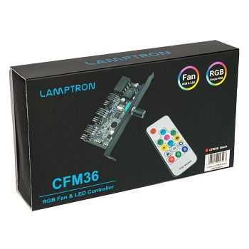 Lamptron CFM36 Lüfter- und RGB-LED-Controller für PCI-Slot - schwarz LAMP-CFM36B