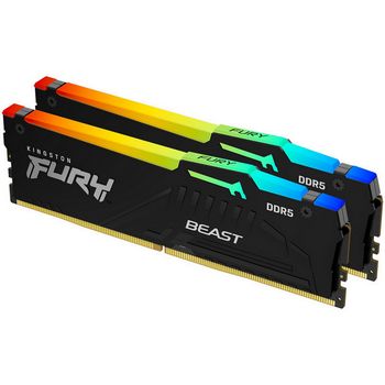 Kingston Fury Beast RGB, DDR5-5600 CL40, Intel XMP 3.0 - 16 GB Dual-Kit KF556C40BBAK2-16
