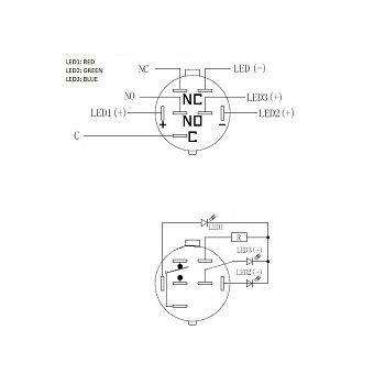 DimasTech Vandalismusschalter/-taster 19mm, Silverline Dot - RGB PD210