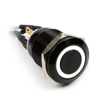 Impactics vandalism button 19mm, IP65, white LED - black-LAN_22_IP65_ALB_WH_1