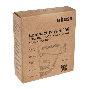Akasa PE150-05 ATX Adapter, DC-zu-DC, mit 4-Pin Power DIN - 150 Watt AK-PE150-05