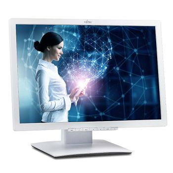 LCD Fujitsu 22" B22W-7; white;1680x1050, 1000:1, 250 cd/m2, VGA, DVI, DP, USB Hub, Speakers, AG, yellowed plastic
