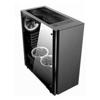 NaviaTec Master V2 Gaming Case, Tempered Glass Panel, 3x Black fans