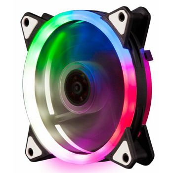 NaviaTec PC Case Dual Ring RGB Fan 12V 6pin power connector, 120mm