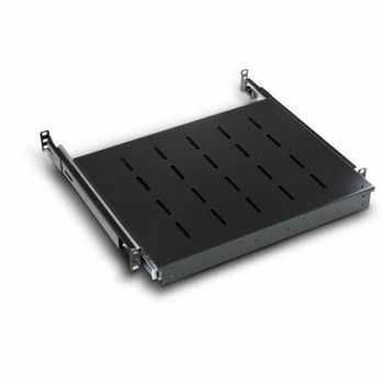 NaviaTec 19" polica za mrežni ormar dubine 900-1100 mm, 1U, izvlačna, crna