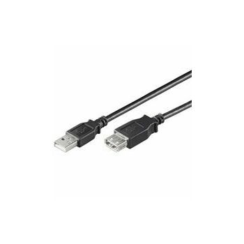 NaviaTec USB 2.0 A muški na A ženski kabel, 2m, crni