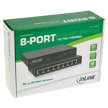 InLine Gigabit Network Switch 8-Port, 1GBit/s, Desktop, Fanless 32308M