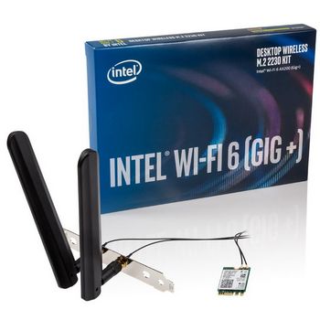 Intel Wi-Fi 6 AX200 Desktop Kit, WLAN + Bluetooth 5.2 Adapter - M.2/A-E-Key AX200.NGWG.DTK