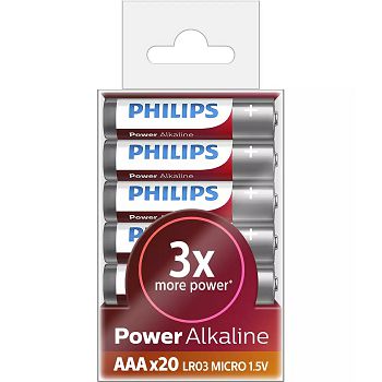 PHILIPS BATTERY - AAA POWER ALKALINE BLISTER 20 PCS (LR03)