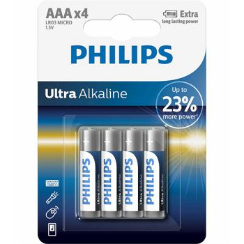 PHILIPS BATTERY AAA - ULTRA ALKALINE BLISTER 4 PCS (LR3)