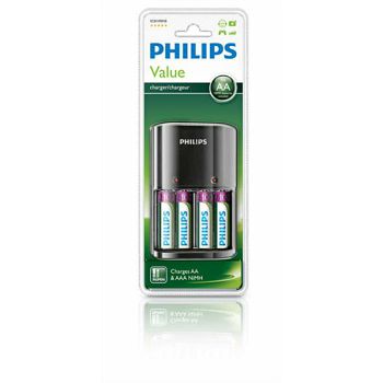 PHILIPS MULTILIFE BATTERY CHARGER + 4X AA BATTERIES