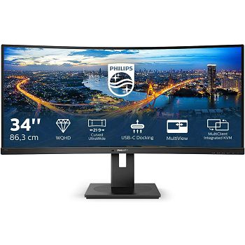 Philips 346B1C 34 "UltraWide curved monitor with USB-C docking station for laptop