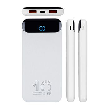 Rivacase VA2540 10000mAh Quick Charge 3.0 portable battery, White
