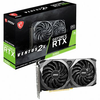 MSI Nvidia RTX 3060 VENTUS 2X 12G OC (12GB GDDR6, 192-bit, 2xFan, PCIe 4.0)
