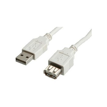 STANDARD USB2.0 kabel TIP A-A M/F, 0.8m, bež (produžni)