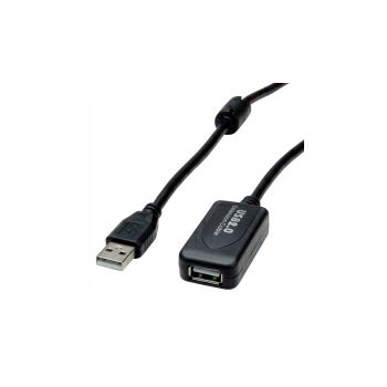 STANDARD USB2.0 aktivni produžni kabel sa ponavljačem, 10m, crni 