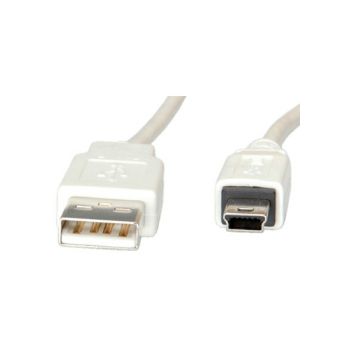 STANDARD USB2.0 kabel TIP A(M) na Mini 5-pin(M), 1.8m, bež