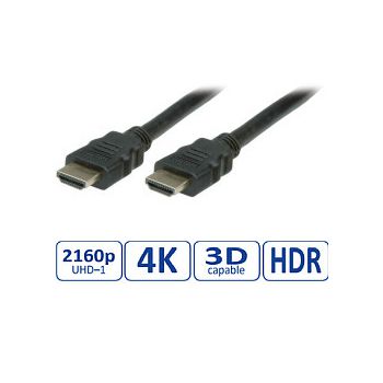 STANDARD HDMI Ultra HD kabel sa mrežom, M/M, v2.0, crni, 1.0m