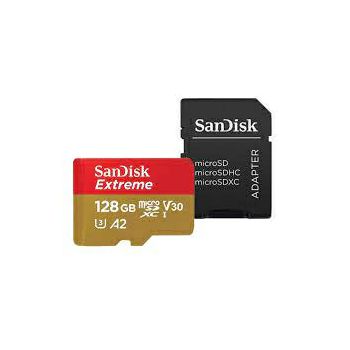 SanDisk Extreme microSDXC 128GB + SD Adapter 190MB/s &amp; 90MB/s A2 C10 V30 UHS-I U3