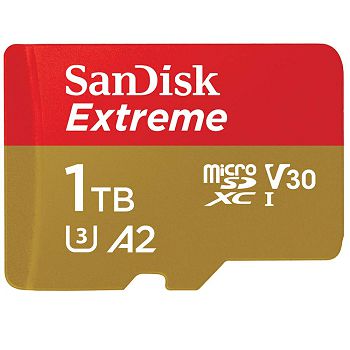 SanDisk Extreme microSDXC 1TB + SD Adapter up to 190MB/s &amp; 130MB/s A2 C10 V30 UHS-I U3