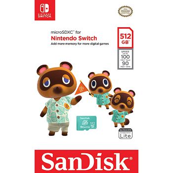SanDisk microSDXC for Nintendo Switch 256GB, up to 100MB/s read, 90MB/s write, U3, C10, A1, UHS-1