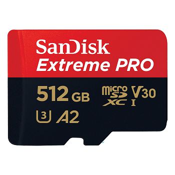 SanDisk Extreme PRO microSDXC 512GB + SD Adapter up to 200MB/s &amp; 140MB/sA2 C10 V30 UHS-I U3
