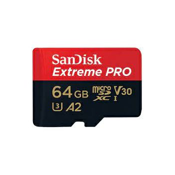 SanDisk Extreme PRO microSDXC 64GB + SD Adapter up to 200MB/s &amp; 90MB/sA2 C10 V30 UHS-I U3