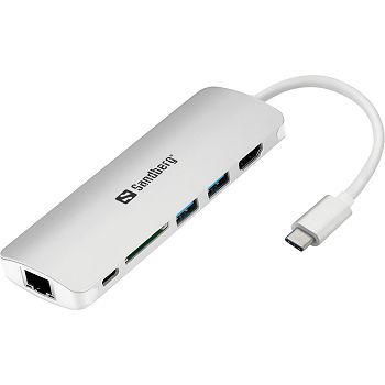 Sandberg USB-C Dock HDMI + LAN + SD + USB, 61W