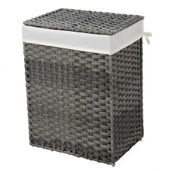 SONGMICS Laundry basket Rattan 90L gray