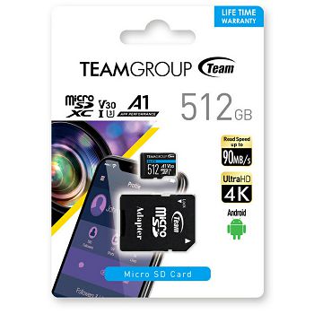 Teamgroup Elite A1 512GB MicroSD UHS-I U3 90MB / s Android memory card