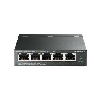 TP-Link 5-port Gigabit Easy Smart Switch - 4x PoE+, 30W po portu / 5x 10/100/1000 RJ45, fanless