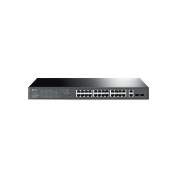 TP-Link Omada JetStream 28-port Gigabit Easy Smart preklopnik (Switch), 24x 10/100/1000 Mbps RJ45 PoE+ port,2x SFP fiber uperlink port, Rack-mount, 250 w PoE+ budget