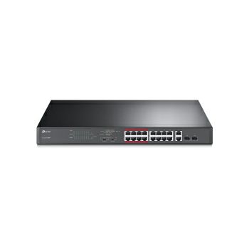 TP-Link 16-port Desktop PoE+ preklopnik (Switch), 16×10/100M RJ45 PoE, 2×10/100/1000M RJ45, 2×SFP Gigabit Combo, metalno kućište (194W)