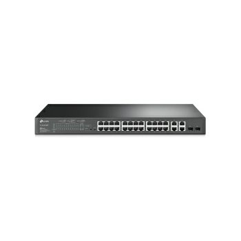 TP-Link JetStream 24-Port PoE+ Smart preklopnik (Switch), 24×10/100M, 2×G-LAN, 2×G SFP, 1U 19" rackmount (250W)