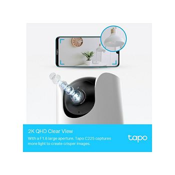 TP-LINK Tapo C225 2k QHD 2560 × 1440px WiFi AI security camera.