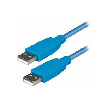 Transmedia USB 2.0 type A plug to USB type A plug, Blue, 1,2 m