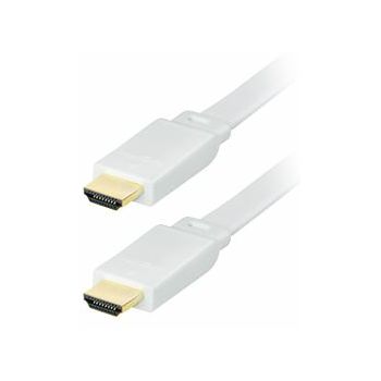 Transmedia High Speed HDMI-cable with Ethernet, Flat cable, 2m White
