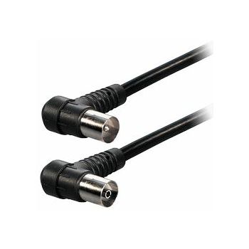 Transmedia 1,5m Cable IEC-plug right angle 9,5 mm - IEC-jack right angle 9,5 mm, BLK