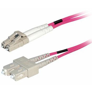 Transmedia Fiber optic MM OM4 Duplex Patch cable LC-SC 1m