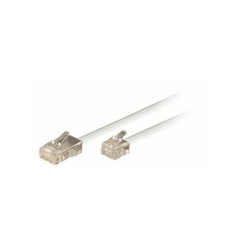 Transmedia Connecting Cable Western 8 4 to 6 4, 10m, White