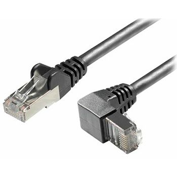 Transmedia Cat6A SFTP Patch Cable, RJ45 plug angled down, 0,5 m