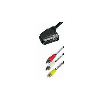 Transmedia Scart Plug to 3 x RCA