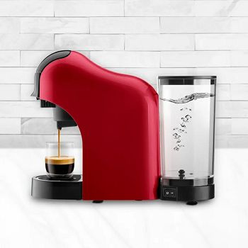 Ufesa Bellagio Red coffee machine with multiple red capsules 1400W