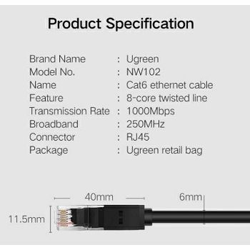 Ugreen Cat6 UTP LAN cable 40m - box