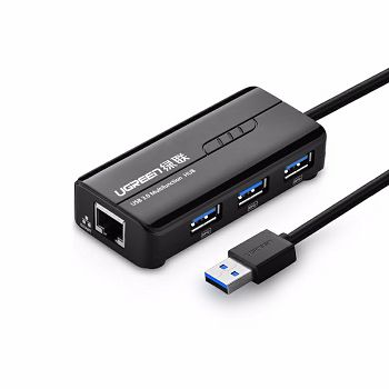 Ugreen USB 3.0 hub on 3x USB A and RJ45 - box