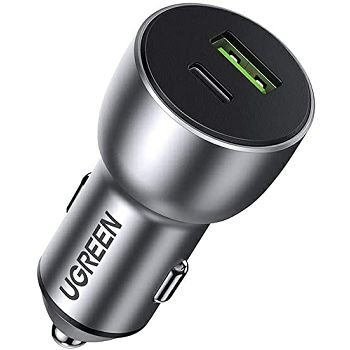 Ugreen car charger USB + USB-C PD 36W gray - box