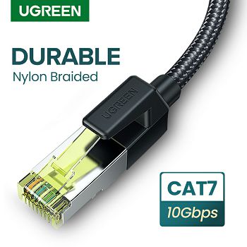 Ugreen Cat7 Shielded Round Cable with Braided Modular RJ45 Ethernet Connector 2M