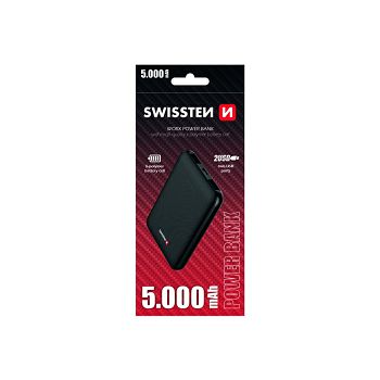 Dodatna baterija - Power Bank SWISSTEN WORKS 5000mAh, 2*USB, crni